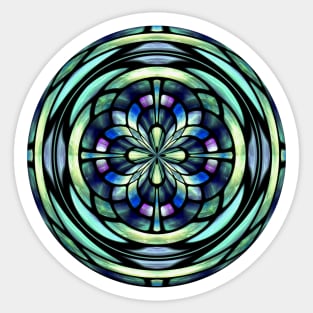 Green Blue and Purple Simulated Stained Glass Sticker